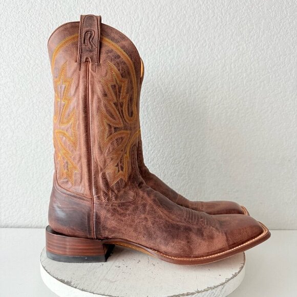 NEW Rod Patrick Mens Cowboy Boots 14.5AA Perro Loco Brown Western Square Toe - Picture 2 of 12